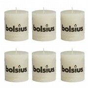 Bolsius Świece rustykalne x6 80x68 mm Kość słoniowa Bolsius 400647