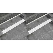 vidaXL Odpływ prysznicowy liniowy, 2 szt., Bubble, stal, 930x140 mm vidaXL 275969