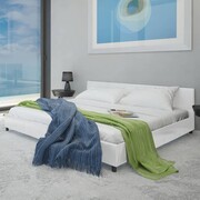 vidaXL Łóżko ze sztucznej skóry, 140 x 200 cm, białe vidaXL 241855
