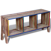 vidaXL Kolorowa szafka pod Tv z odzyskiwanego drewna tekowego, z 3 półkami vidaXL 241719
