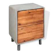 vidaXL Szafka nocna, beton i lite drewno akacjowe, 40 x 30 x 50 cm vidaXL 244994