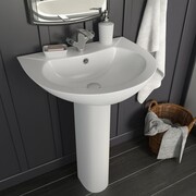 vidaXL Umywalka z postumentem, ceramiczna, biała, 520x440x190 mm vidaXL 142999