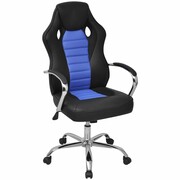 vidaXL Krzesło biurowe w stylu sportowym z eko skóry jasno-niebieskie vidaXL 242901