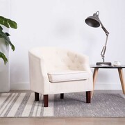vidaXL Fotel tapicerowany tkaniną, 65 x 64 x 65 cm, beżowy vidaXL 247002