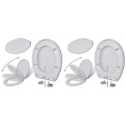 vidaXL Deski sedesowe wolnoopadające, 2 szt., plastikowe, białe vidaXL 275929