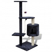 vidaXL Drapak dla kota 114 cm 1 domek, niebieski/ grafitowy vidaXL 170118