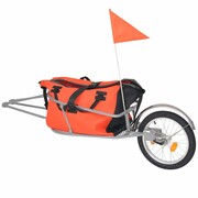 vidaXL Rowerowa przyczepa na bagaż z pomarańczowo-czarną torbą vidaXL 91325