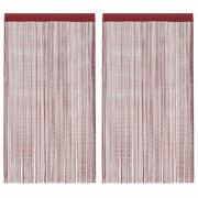 vidaXL Zasłony sznurkowe, 2 sztuki, 140 x 250 cm, burgundowe vidaXL 132409