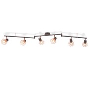 vidaXL Lampa sufitowa z 6 żarówkami E14, czarno-miedziana vidaXL 244392
