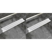 vidaXL Odpływ liniowy, stal nierdzewna, 2 szt., fala, 630x140 mm vidaXL 275960