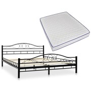 vidaXL Metalowe łóżko z materacem z pianki memory, 160x200 cm, czarne vidaXL 275651