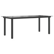 vidaXL Stół ogrodowy, szkło, aluminium, 190 x 90 x 74 cm, czarny vidaXL 42789