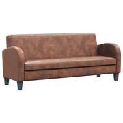 vidaXL Sofa 3-osobowa ze sztucznej skóry zamszowej, brązowa vidaXL 245586