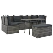 vidaXL Meble ogrodowe z poduszkami, 8 elementów, polirattan, szare vidaXL 44703