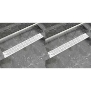 vidaXL Odpływ prysznicowy liniowy, 2 szt., fala, 830x140 mm, stal vidaXL 275962