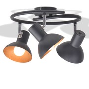 vidaXL Lampa sufitowa na 3 żarówki E27, czarno-złota vidaXL 244410