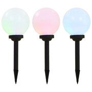 vidaXL Kuliste lampy solarne na zewnątrz, 3 szt., LED, 20 cm, RGB vidaXL 44458