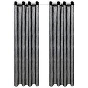 vidaXL Haftowane, przezierne zasłony, 2 szt., 140 x 225 cm, czarne vidaXL 133144