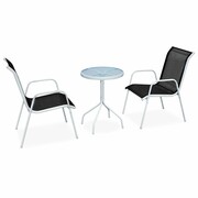 vidaXL Zestaw mebli bistro, stal i textilene, czarny vidaXL 43314