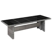 vidaXL Stół jadalniany do ogrodu, polirattan i szkło, 240x90x74 cm vidaXL 43941