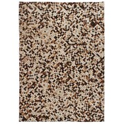 vidaXL Patchworkowy dywan ze skóry bydlęcej, 120x170 cm, brązowo-biały vidaXL 132597