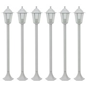 vidaXL Lampy ogrodowe, 110 cm, E27, aluminium, 6 szt., białe vidaXL 44215