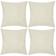 vidaXL 4 Beżowe poszewki na poduszki o lnianym wyglądzie 80 x 80 cm vidaXL 130939