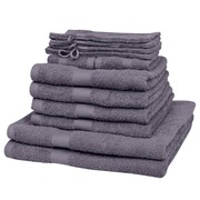 vidaXL Komplet 12 ręczników, bawełna, 500 g/m², antracytowy vidaXL 130618