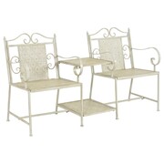 vidaXL Ławka do ogrodu, stal, kolor biały vidaXL 43147