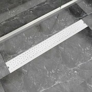 vidaXL Kratka odpływowa, liniowa, 930x140 mm, wzór w kropki, stal nierdzewna vidaXL 142193