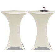 vidaXL Obrus na stół barowy Ø 80 cm kremowy rozciągany 2 szt vidaXL 241209