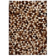 vidaXL Dywan patchwork z trójkątów, skóra, 160x230 cm, brązowo-biały vidaXL 132612