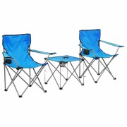 vidaXL Stolik i krzesła turystyczne, 3 elementy, niebieskie vidaXL 44386