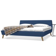 vidaXL Łóżko z materacem, 180 x 200 cm, materiałowe, niebieskie vidaXL 275096