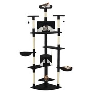 vidaXL Drapak dla kota z sizalowymi słupkami, 203 cm, czarno-biały vidaXL 170530