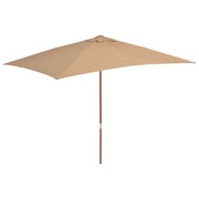 vidaXL Parasol ogrodowy na drewnianym słupku, 200x300 cm, taupe vidaXL 44514