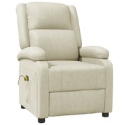 vidaXL Fotel masujący z eko-skóry, elektryczny, regulowany, biały vidaXL 242513