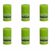 Bolsius Rustykalne świece pieńkowe, 130 x 68 mm, limonkowe, 6 szt. Bolsius 400675