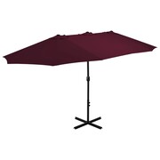 vidaXL Parasol ogrodowy na słupku aluminiowym, 460 x 270 cm, bordowy vidaXL 44871