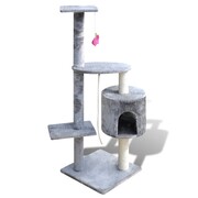 vidaXL Drapak dla kota 114 cm 1 domek, szary vidaXL 170114