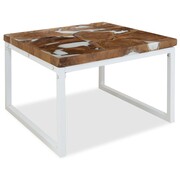 vidaXL Stolik kawowy z drewna tekowego i żywicy, 60 x 60 x 40 cm vidaXL 244554