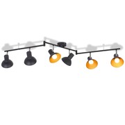 vidaXL Lampa sufitowa na 6 żarówek E27, czarno-złota vidaXL 244414