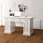 vidaXL Biurko z szafkami po obu stronach, białe, 140 x 48 x 80 cm vidaXL 244370