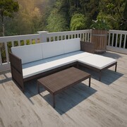 vidaXL Zestaw mebli wypoczynkowych do ogrodu, 9 części, rattan PE,brąz vidaXL 41381