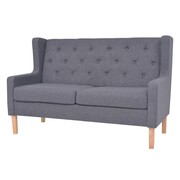 vidaXL 2-osobowa sofa tapicerowana tkaniną, szara vidaXL 245453