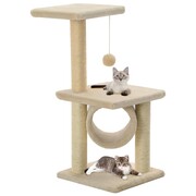vidaXL Drapak dla kota z sizalowymi słupkami, 65 cm, beżowy vidaXL 170548