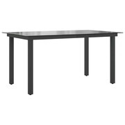 vidaXL Stół ogrodowy, szkło, aluminium, 150 x 90 x 74 cm, czarny vidaXL 42788