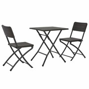 vidaXL Zestaw mebli bistro, 3 cz., HDPE, brąz, stylizowany na drewno vidaXL 44554