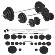 vidaXL Sztangi i hantle z zestawem obciążeń, 120 kg vidaXL 91406