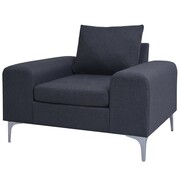 vidaXL Fotel materiałowy z poduszką, stalowe nogi, ciemnoszary vidaXL 245521